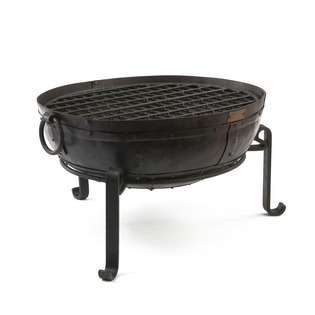 Recycled Fire Bowl with Low Stand and Grill