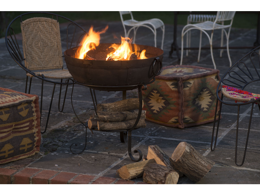 Recycled Fire Bowl including Low and High Stand with Shelf and Grill
